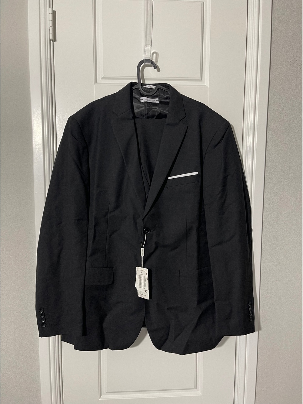 Men’s Suits Size 3XL Black Formal Business Suit Slim Fit 48S Jacket 42W33L Pants